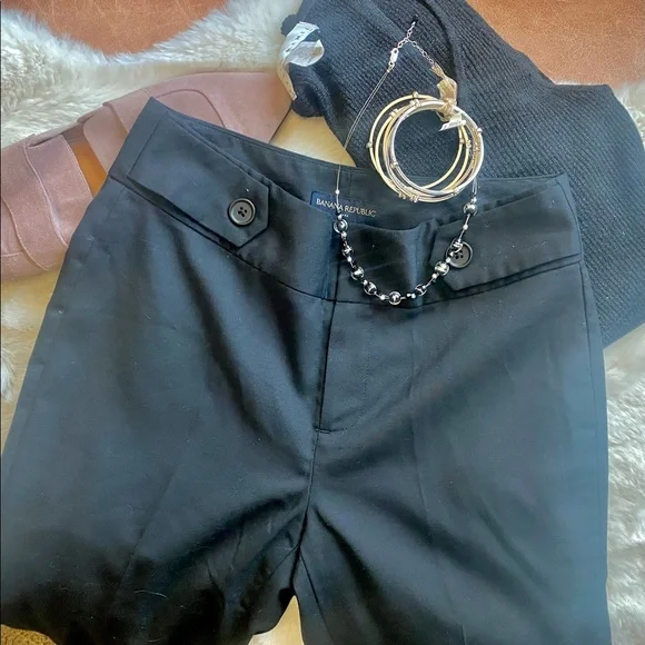 BANANA REPUBLIC | Womens Business Casual Vintage-Style Black Pants Sz 2 - Picture 3 of 8